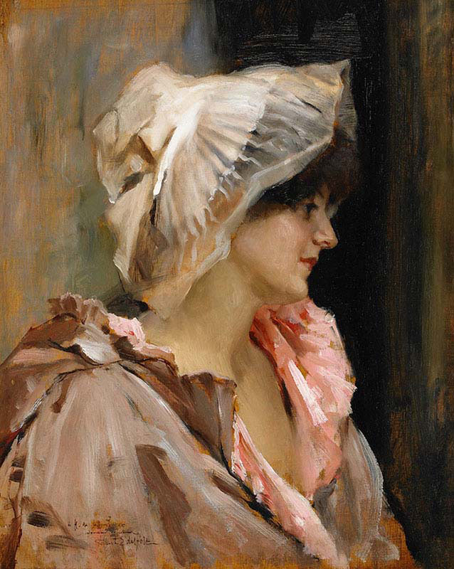 Parisian lady in a Peignoir